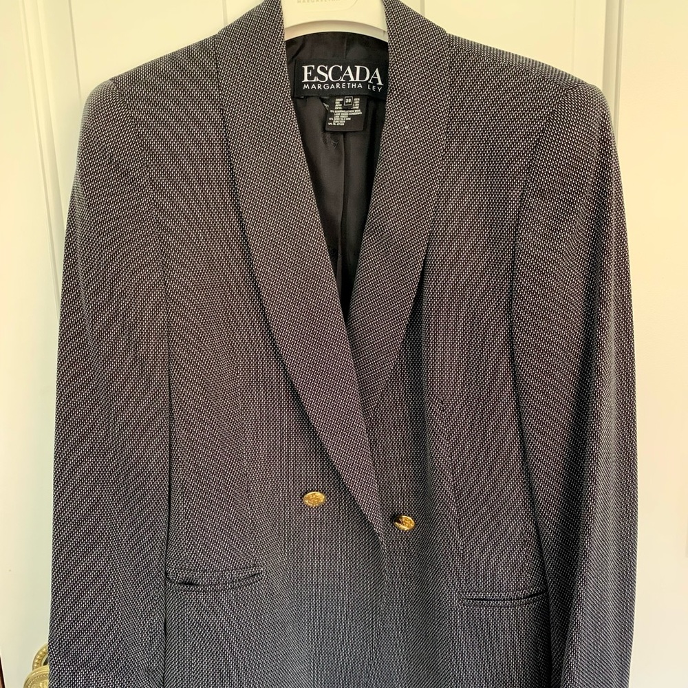Vintage Black and White Patterned Escada Blazer Size 38
